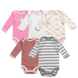 5PCS/Lot Spring Baby Boy Clothes Cotton Baby Rompers Autumn Long Sleeve Baby Girl Clothes Overalls Infant Jumpsuits Roupas Bebe