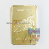 5PCS/Lot South Africa Wildlife Souvenir Bars Gold Plated Bullion Coins with Deer and Crocodile Animal Bar