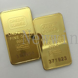5pcs/lot Gold Plated Layered Bullion Bar Ingot Replica coin+ laser number free 1oz CREDIT SUISSE bar Switzerland Fake Gold Bar