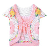 Children Clothing Handmade Baby Girls Crochet Knitted Cardigan Kids Spring Autumn Waistcoat Vest Girl's Clothes