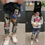 Children Boys Jeans for Girls Ripped Jeans Kids Denim Broken Hole Pants Baby Girl Cartoon Jeans Trousers Kids Clothing 2 8 year