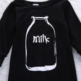 Children Baby Romper Clothes Newborn Infant Baby Boy Girl Black Cotton Milk Romper Jumpsuit Baby Sleepsuit Outfits