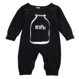 Children Baby Romper Clothes Newborn Infant Baby Boy Girl Black Cotton Milk Romper Jumpsuit Baby Sleepsuit Outfits