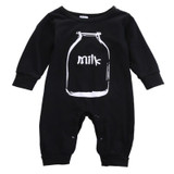 Children Baby Romper Clothes Newborn Infant Baby Boy Girl Black Cotton Milk Romper Jumpsuit Baby Sleepsuit Outfits