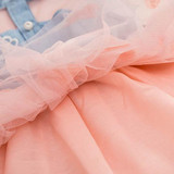 Children Baby Kids Girls Princess Dress Denim Shirt Tulle Tutu Dress Clothes
