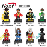 Single Sale Super Heroes Yellow Light the Scarecrow Black Adam Green Lanten Firestorm Building Blocks Children Gift Toys X0153
