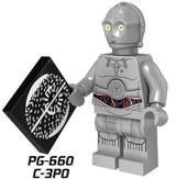 Single Sale Super Heroes New Comics Star Wars Protocol Droid C3PO C-3PO Bricks Action Building Blocks Toys for children PG8023