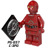 Single Sale Super Heroes New Comics Star Wars Protocol Droid C3PO C-3PO Bricks Action Building Blocks Toys for children PG8023