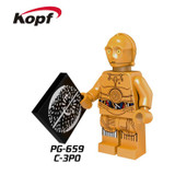 Single Sale Super Heroes New Comics Star Wars Protocol Droid C3PO C-3PO Bricks Action Building Blocks Toys for children PG8023