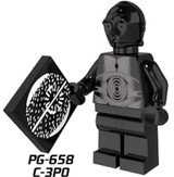 Single Sale Super Heroes New Comics Star Wars Protocol Droid C3PO C-3PO Bricks Action Building Blocks Toys for children PG8023