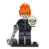 Single sale Ghost Rider Figure With Motorcycle Marvel Super Hero Building Blocks Set Model Kits Bricks Toy for Children