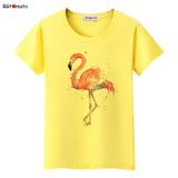 BGtomato beautiful Flamingo printing t shirts for women summer cool animal tops super fashion new style casual tee shirts