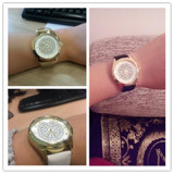 BGG watch hollow out flower dial ladies Casual Watch fashion Rhinestone Women Dress Watch Leather Quartz Wristwatch clock hours