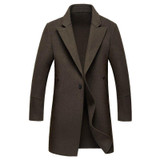 BFSBOYS Winter wool coat men long sections thick woolen coats Mens Casual Fashion Jacket casaco masculino palto coat