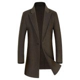 BFSBOYS Winter wool coat men long sections thick woolen coats Mens Casual Fashion Jacket casaco masculino palto coat