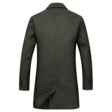 BFSBOYS Winter wool coat men long sections thick woolen coats Mens Casual Fashion Jacket casaco masculino palto coat
