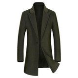 BFSBOYS Winter wool coat men long sections thick woolen coats Mens Casual Fashion Jacket casaco masculino palto coat