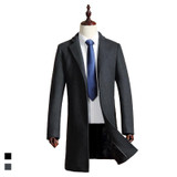 BFSBOYS Winter wool coat men long sections thick woolen coats Mens Casual Fashion Jacket casaco masculino palto peacoat overcoat