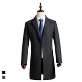 BFSBOYS Winter wool coat men long sections thick woolen coats Mens Casual Fashion Jacket casaco masculino palto peacoat overcoat