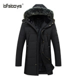 BFSBOYS 2017 new Tops brand clothing jackets thick warm mens' down jacket high quality fur collar hooded down jacket winter coat
