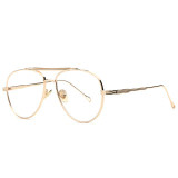 Beyond Star High Quality Clear Lens Glasses Women Brand Designed Fashion Metal Frames Eyeglasses Gold Aviator Glasses Lunettes