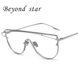 Beyond Star Plain Glasses Eye Glasses Alloy Metal Frames Women Brand Designers polycarbona Clear Lens adult Sunglasses eyewear