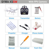 Best Toys SYMA X5SW 2.4G 4CH RC Drone With Camera FPV WIFI Real Time Video CMA RC Quadcopter Helicopter Gift Extra Battery Motor