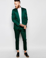 Best Selling 2016 Satin Green Tuxedo Jacket And Black Pants Dinner Party Prom Suits Groom Tuxedos Groomsmen Wedding Suits