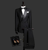 Best Selling 2016 Satin Green Tuxedo Jacket And Black Pants Dinner Party Prom Suits Groom Tuxedos Groomsmen Wedding Suits