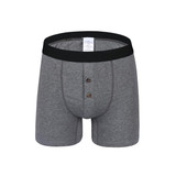 Best Selling Button Cotton Comfortable Long Leg Men's Boxers Shorts Button Front Open Male Underpants Man Underwear