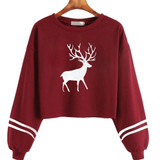 Best sale sweatshirt women Casual Long Sleeve O Neck Christmas Deer Print Sweatshirt Tops moletom feminina hoodies