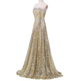 Best Sale 2017 Strapless Vestido Bandage Long Mermaid Prom Dress Gold Sequined Draped Sexy Prom Evening Dresses 6103