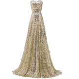 Best Sale 2017 Strapless Vestido Bandage Long Mermaid Prom Dress Gold Sequined Draped Sexy Prom Evening Dresses 6103