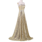 Best Sale 2017 Strapless Vestido Bandage Long Mermaid Prom Dress Gold Sequined Draped Sexy Prom Evening Dresses 6103
