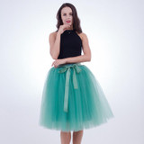 Best Quality 7 Layers Midi Tulle Skirt American Apparel Tutu Skirts Womens Petticoat Elastic Belt 2017 Summer faldas saia jupe