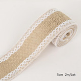 BESDIA Burlap Ribbon Vintage Wedding Centerpieces Decoration Sisal Lace Trim Jute Hessian Rustic Event Party Cake Supplies
