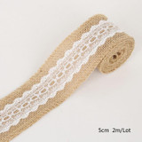 BESDIA Burlap Ribbon Vintage Wedding Centerpieces Decoration Sisal Lace Trim Jute Hessian Rustic Event Party Cake Supplies