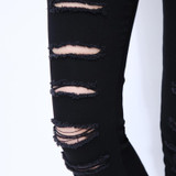 BerylBella Women Jeans 2017 Summer Style White Hole Ripped High Waist Stretch Pencil Pants Capris Female Skinny Casual Jeans