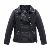 Baby Boys Faux Leather Jacket Kids Girls And Coats Spring Kids Faux Leather Jackets Boys Casual Black Solid Children Outerwear