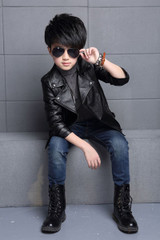 Baby Boys Faux Leather Jacket Kids Girls And Coats Spring Kids Faux Leather Jackets Boys Casual Black Solid Children Outerwear