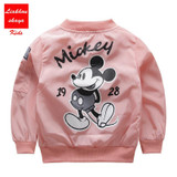 Girls Mickey Coat Windbreaker Spring Autumn Baby Trench for Boys Fashion Children Jackets for Teenagers Infant Coat Kid Outwear