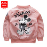 Girls Mickey Coat Windbreaker Spring Autumn Baby Trench for Boys Fashion Children Jackets for Teenagers Infant Coat Kid Outwear