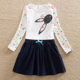 Girls long-sleeved dress 2017 new autumn brand long-sleeved cotton embroidery flowers for girls wearing long-sleeved dress H5922