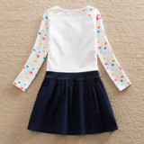 Girls long-sleeved dress 2017 new autumn brand long-sleeved cotton embroidery flowers for girls wearing long-sleeved dress H5922