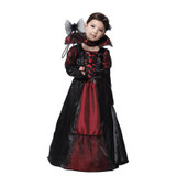 Girls Halloween Dress Black Queen Vampire Costume Kids Carnival Masquerade Party Fancy Vestido Children Cosplay Clothes