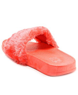Girls Fluff Sandals - Coral Girls Fluff Sandals - Coral