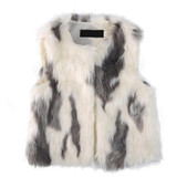 Girls Faux Fur Coat Vest Coat Soft Autumn Winter Baby Girl Jacket Kids Outwear Sleeveless Clothing Leopard 1-5T Drop Shipping