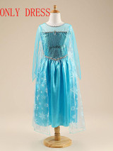 Girls elsa dress Costumes for kids snow queen Movie cosplay dresses princess anna Dress children party dresses fantasia vestidos