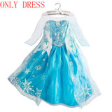 Girls elsa dress Costumes for kids snow queen Movie cosplay dresses princess anna Dress children party dresses fantasia vestidos
