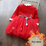 Girls Dresses Kids Princess Dress For Girls 2017 Winter Thick Plus Velvet Costumes Baby Vestidos Children Long Sleeve Clothes